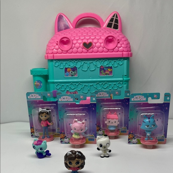 Gabby Dough Dollhouse Pink and Teal Cat Playset - Picture 11 of 11
